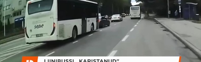 Reporter: Sõiduauto juht otsustas «karistada» liinibussi, mis tema arvates liiga aeglaselt valgusfoori tagant liikuma hakkas