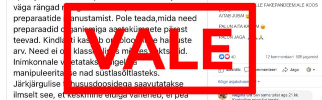 FAKTIKONTROLL | Tallinna kooliõpetaja surm polnud tingitud koroonavaktsiinist