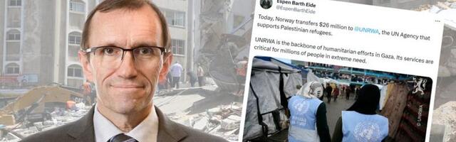 Norra välisminister Gazale humanitaarabi peatamisest: Me ei peaks karistama kollektiivselt miljoneid inimesi