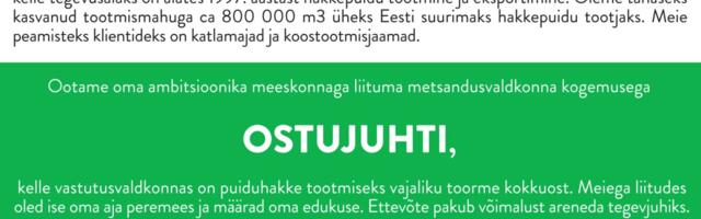 Raja KT OÜ otsib ostujuhti