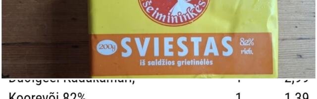 Selver müüb Leedu võid pea poole odavamalt kui Eesti oma. “Toote hind ongi madalam kui selle õiglane väärtus”