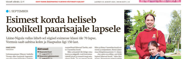 Lääne Elu paberleht laupäeval, 30. augustil