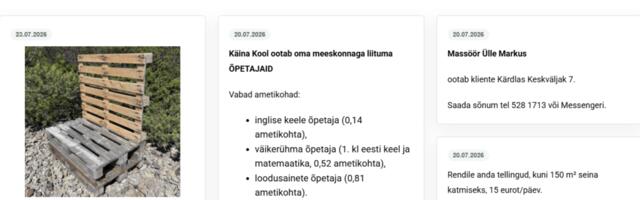 KUULUTA | Kuulutused said Hiiu Lehe veebis uue näo
