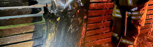 Tõrvas põles kahe aia vahel puu