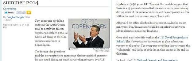 Al Gore Said The Ice-Caps Would Be Gone By 2014… Yes 2014!