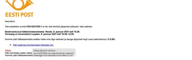 Järjekordne petuskeem jahib Omniva klientide finantsandmeid