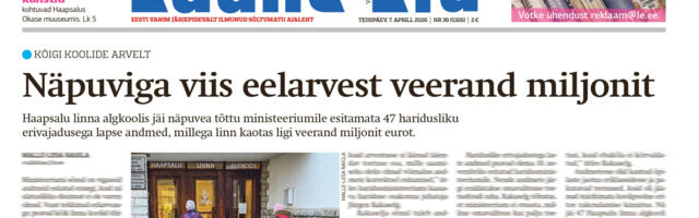 Lääne Elu paberleht teisipäeval, 7. aprillil