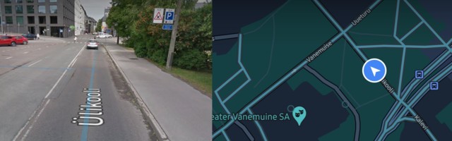 Kuidas Google Maps rakenduses tänavavaadet koos kaardiga samal ajal ekraanil kuvada?