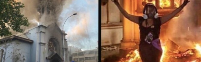 Tšiilis süütasid protestijad kaks kirikut põlema