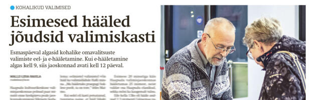 Lääne Elu paberleht teisipäeval, 14. oktoobril