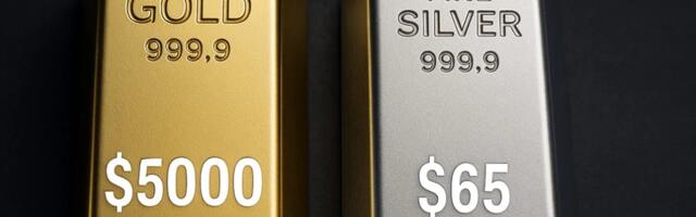 Bank of America tõstis kulla hinnasihi 5000 dollarini, hõbedal 65 dollarini