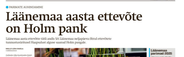 Lääne Elu paberleht laupäeval, 15. novembril