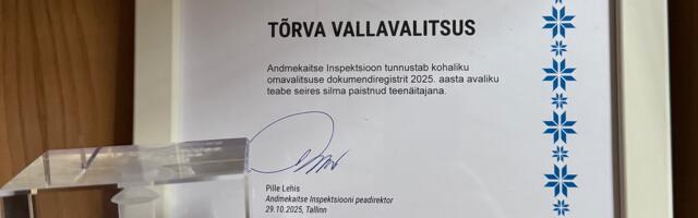Tõrva Vallavalitsuse dokumendiregister on 2025. aasta teenäitaja