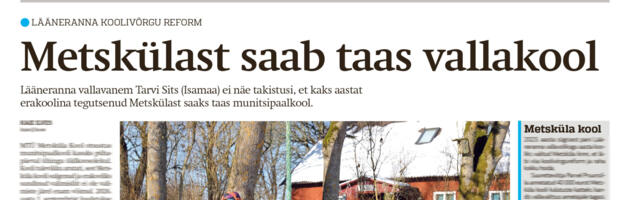 Lääne Elu paberleht neljapäeval, 19. veebruaril