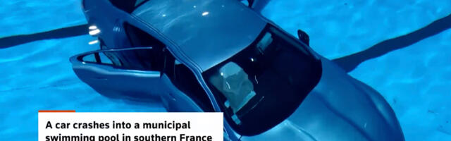 VIDEO: auto sõitis ujula basseini