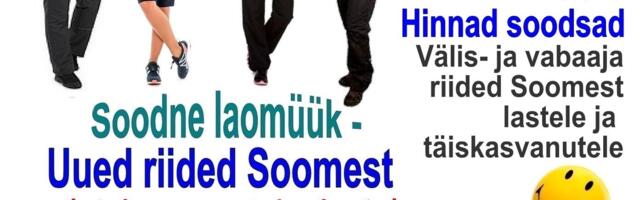 Soodne laomüük – uued riided Soomest