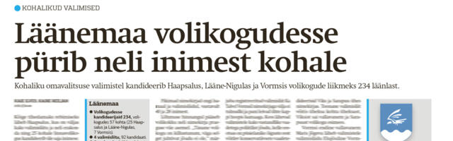 Lääne Elu paberleht neljapäeval, 11. septembril
