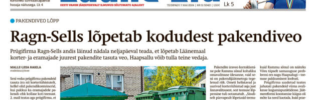 Lääne Elu paberleht teisipäeval, 7. mail