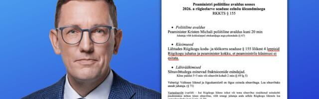 Kes tegelikult Eestit valitseb? Michal ei luba rekordmiinuses riigieelarve kohta küsimusi esitada