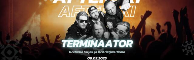 Kahevõistluse MK-etapi afterskil esinevad reket ja Terminaator