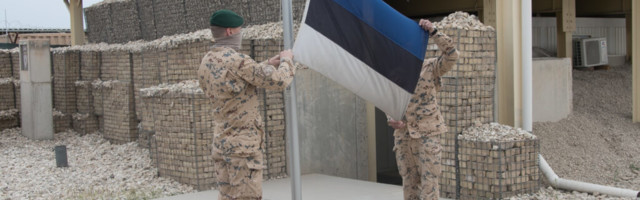 NATO baasis Camp Marmal langetati Eesti lipp