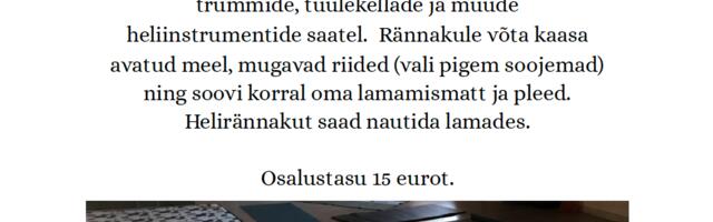 Helirännak/ lamamiskontsert helikaussidega Alaveres