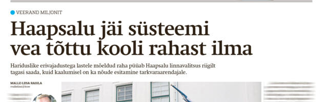 Lääne Elu paberleht teisipäeval, 30. juunil