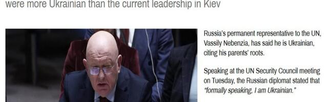 Why’d Russia’s Permanent UN Representative Describe Himself As Ukrainian?
