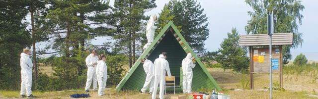 Kuusalu õpilasmalevlased korrastasid külaplatse ja värvisid bussipaviljone