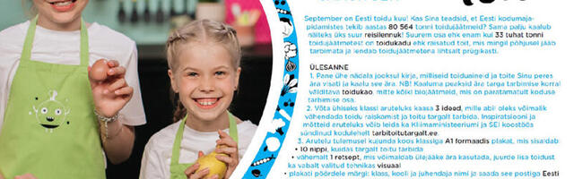 Loovtööde konkurss kooliõpilastele: kuidas toitu targalt tarbida?
