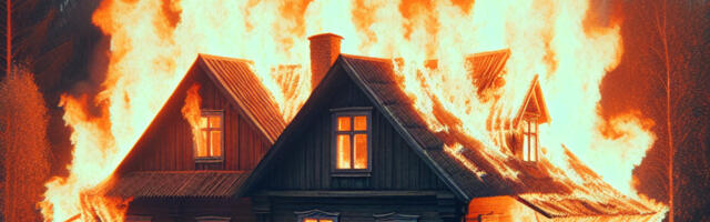 Narva-Jõesuus põleb puumaja lahtise leegiga