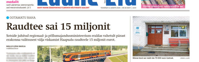 Lääne Elu paberleht teisipäeval, 11. märtsil