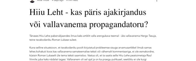 REPLIIK | Aivar Viidik laimab Hiiu Lehte valeväidetega