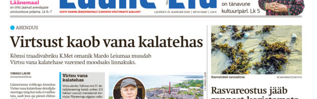 Lääne Elu paberleht laupäeval, 25. jaanuaril