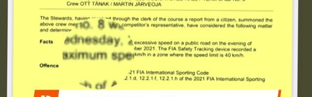Reporter: Ott Tänak sai 5000 eurot trahvi