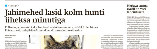 Lääne Elu paberleht teisipäeval, 18. novembril