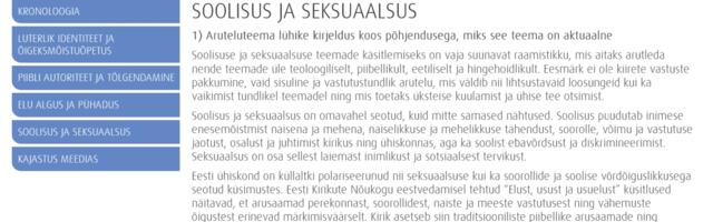 Soolisuse ja seksuaalsuse aruteluteemat kannab kirikule võõras loogika