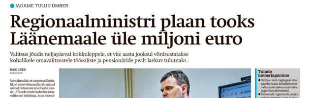 Lääne Elu paberleht laupäeval, 13. aprillil