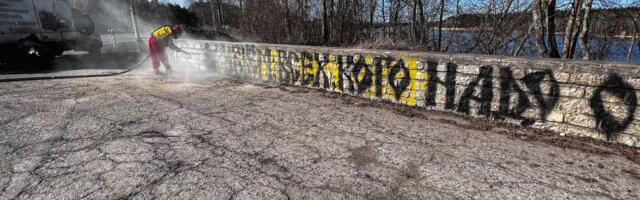 Narva kulutas skandaalse grafiti eemaldamisele neljakohalise summa