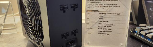 InWin preps 1650W GPU power supply with four 16-pin power connectors