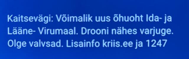 Kaitsevägi teatas drooniohust piiri ääres, laiendas seda Harjumaani