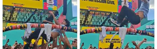Ludilo ispred stadiona: Meksikanci lansirali jedni druge preko “mosta” plastičnih čaša! /VIDEO/