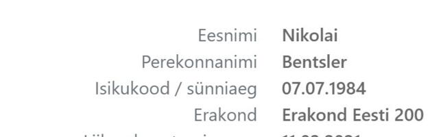Abivallavanem Nikolai Bentsler lahkus Eesti 200-st