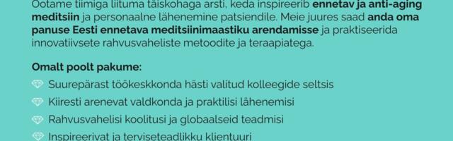 Happy Aging preventatiivse teaduspõhise meditsiini kliinik võtab tööle juhtiva arsti