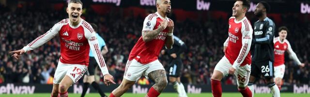 Arsenal lõpetas Aston Villa pika võiduseeria ning kindlustas liidripositsiooni