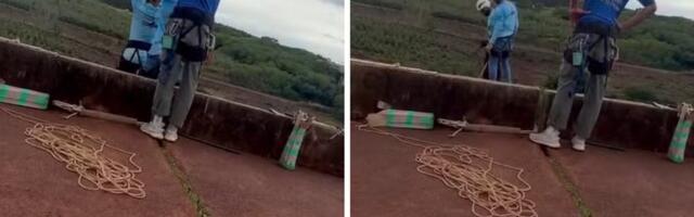 VIDEO | Köiehüppe korraldajad viskasid Brasiilia naise sillalt alla, aga köis ununes maha