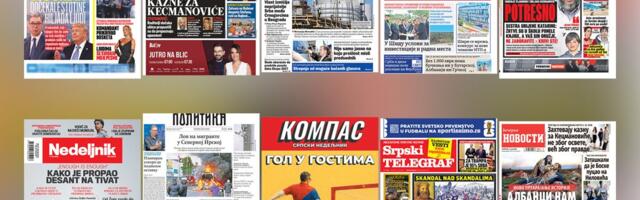NASLOVNE STRANE SUTRAŠNJIH NOVINA: Prelistavanje štampe za četvrtak, 11. jun 2026. godine