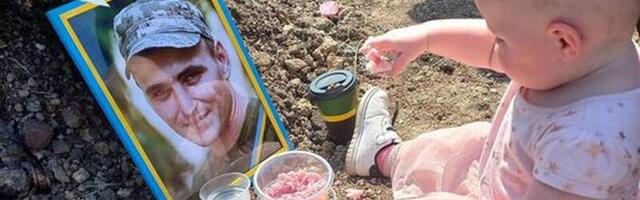 Ukraina tapetud kangelase tütar viib oma sünnipäevakoogi isa hauale
