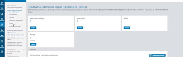 Aruandlus töötaja objektil viibimise kohta töövõtuahela ja töötamise kestuse infosüsteemi kaudu