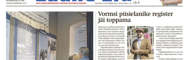 Lääne Elu paberleht teisipäeval, 9. septembril